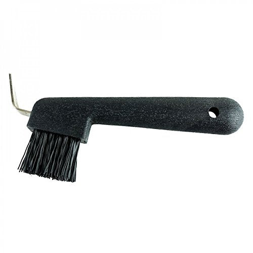 HORZE Hoof Pick with Brush - Black - One Size - color: Black
