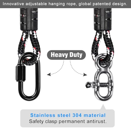 SELEWARE 3ft Tree Swing Rope, Adjustable Hammock Straps Hanging Kit - color: Black-1 Pack, size: 3ft
