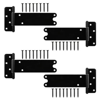 8 in T-Strap Shed Door Hinges 300 Lbs Capacity,4 Pack Heavy Duty Gate Hinge - color: Black, size: 8 in -4 pcs