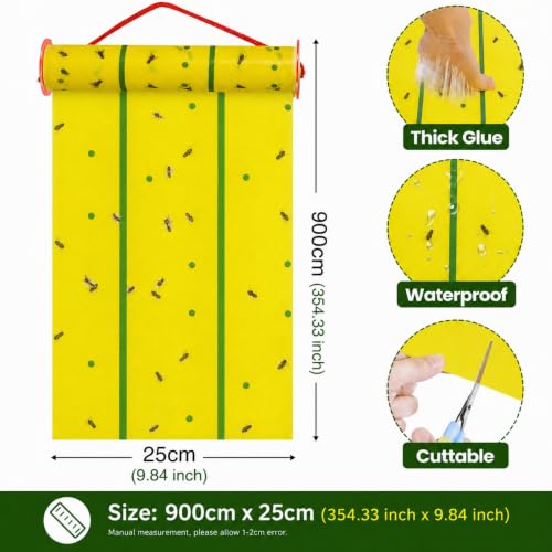 Qualirey 5 Pcs Giant Flypaper Fly Traps, 295ft Sticky Yellow - color: Yellow and Green