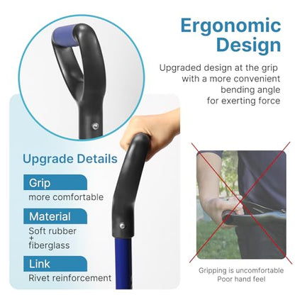 10-Tine Pitch Fork for Gardening, Heavy Duty Manure & Mulch Fork with Fiberglass Handle, Wide Bedding Hay Fork for Compost, Farm, 45 Inch