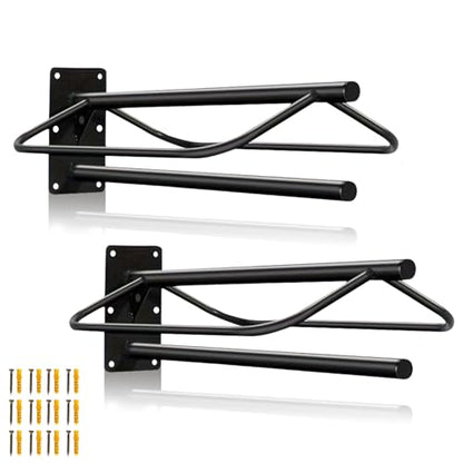 2Pcs 23.8" L x12.6 W x7.5 H Saddle Rack with Pad Bar Heavy Duty Wall Mounted Saddle Rack Suitable for English and Western Saddles Horse Stall Barn Trailer Tack Room Black - color: One Bar-2PCS