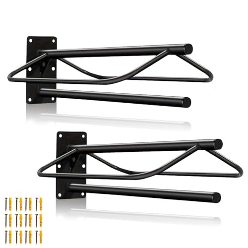 2Pcs 23.8" L x12.6 W x7.5 H Saddle Rack with Pad Bar Heavy Duty Wall Mounted Saddle Rack Suitable for English and Western Saddles Horse Stall Barn Trailer Tack Room Black - color: One Bar-2PCS