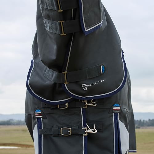WeatherBeeta ComFiTec Ultra Turnout Detach-A-Neck 360g, Navy, 72" - color: Navy, size: 72"