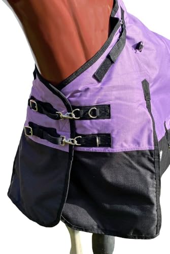 1200 Denier Mid Weight Waterproof Turnout Blanket w/Adjustable Neck - color: Red - Black, size: 81