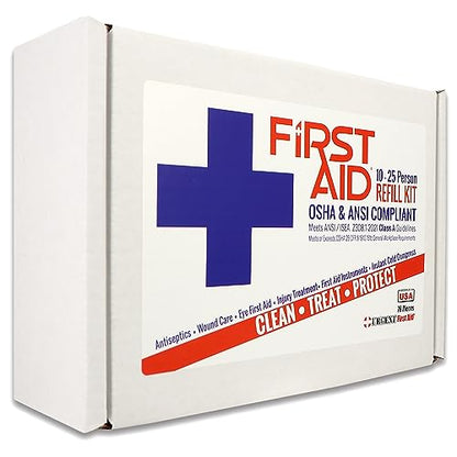 OSHA & ANSI 2021 Class A Refill Kit, 25 Person, 78 Pieces, First Aid Refill