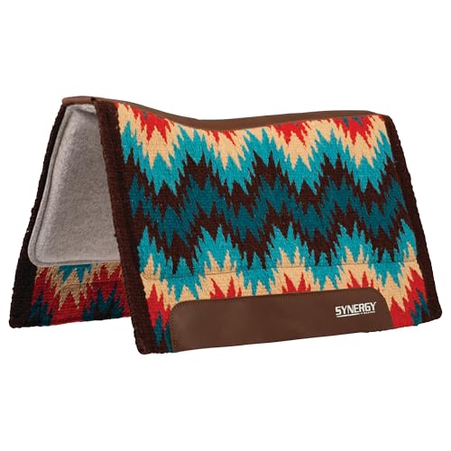 Weaver Equine Synergy Contoured Performance Saddle Pad - color: Stampede-Turquoise/Red, size: 32" x 34"