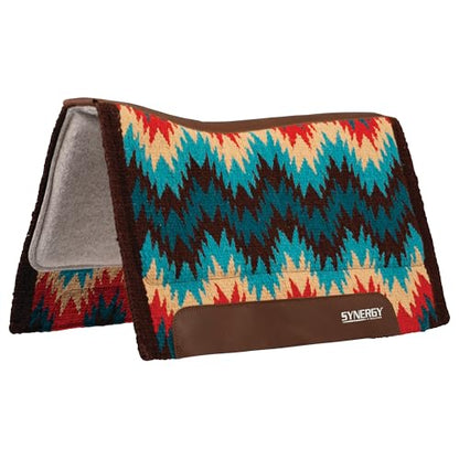 Weaver Equine Synergy Contoured Performance Saddle Pad - color: Stampede-Turquoise/Red, size: 32" x 34"
