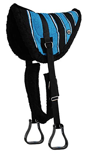 CHALLENGER Horse Western Treeless Fleece Padded Bareback Cotton Navajo Pad Stirrups 39138.