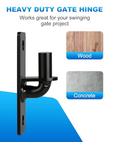 Gate Hinges Wall Mount with 5/8" Pin, 2 Pack Farm & Chain Link Gate Hinges - size: 2 Pack
