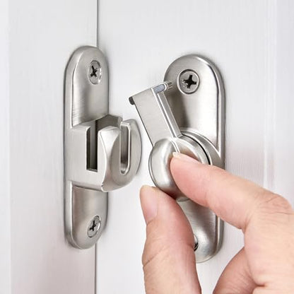 Silvery 90/180 Degree Barn Door Latches,Flip Gate Lock - color: Silvery