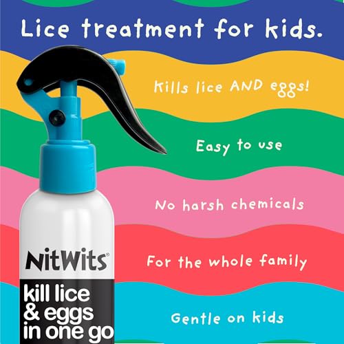 NitWits All-in-One Lice Treatment Spray, Kills Super Lice & Eggs, 120ml
