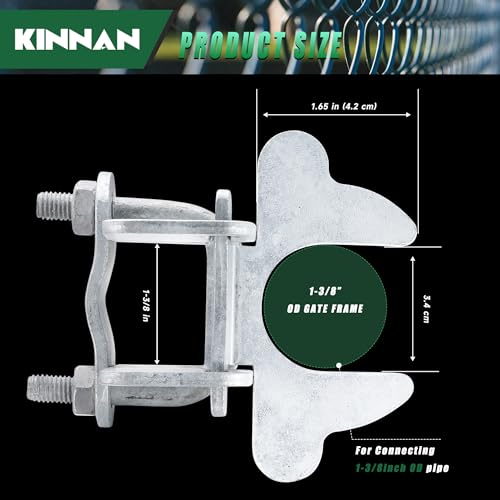 1-3/8" Kennel Gate Latch,KINNAN Butterfly Gate latches,Chain Link Fence Gate Latch Lock for Dog Kennels with Padlock Hole,Kennel Panels from 1-3/8'' to 1-3/8" Kennel Gate Frame 2 PCS - size: 1-3/8 2Pcs