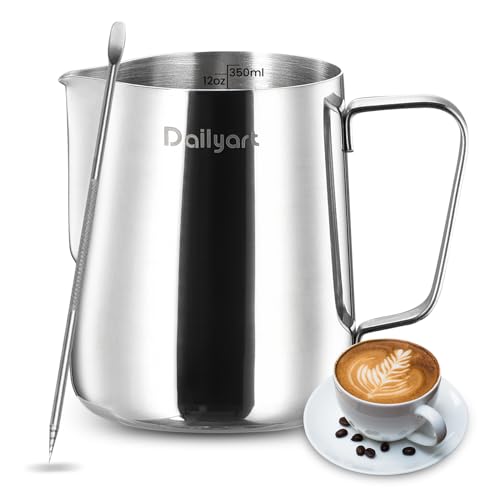 Dailyart Milk Frother Cup 12oz/350ml Milk Frothing Pitcher - size: 11.8 Ounces
