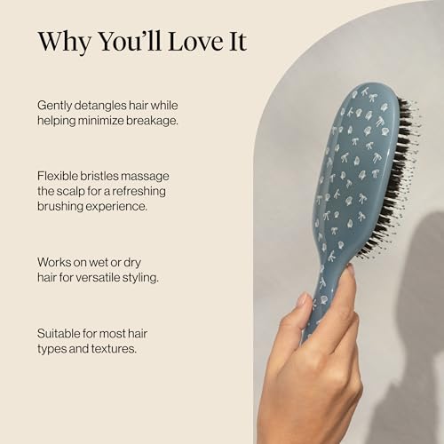 Kitsch Smooth & Polish Hair Brushes For Women and Men - Coastal Blue Print - color: Blue
