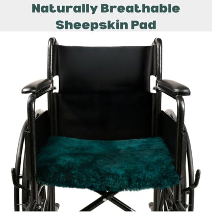 Natural Medical Sheepskin Pad, Non-Slip Back, Emerald, 17 x 17 in, 2 Pack - color: Emerald, size: 17x17 Inch (Pack of 2)