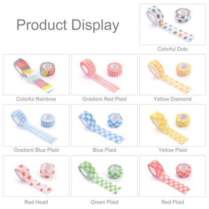 10 Rolls Self Adhesive Bandage Wrap Cute Elastic Cohesive Bandage | Finger Tape Cute Colorful Vet Tape Wrap for Athletic Sports Finger Wrist Ankle (10 Rolls-Geometry) - color: 10 Rolls-geometry