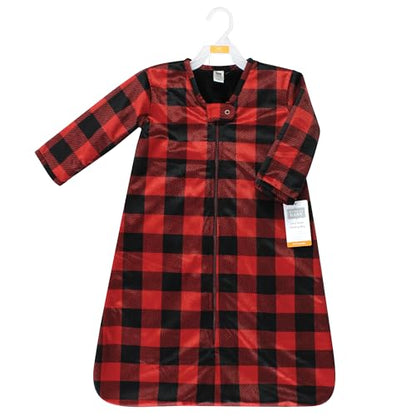 Hudson Baby Unisex Baby Long Sleeve Plush Faux Fur Sleeping Bag, Wearable Blanket - color: Buffalo Plaid, size: 12-18 Months