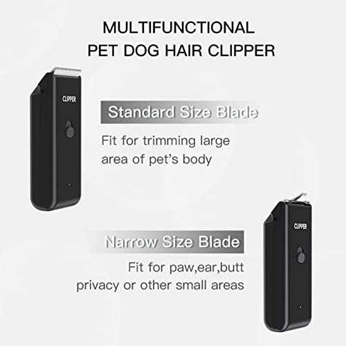 Dog Cat Home Hair Waterproof Clipper Portable Pet Shaver - color: Black+narrow Blade