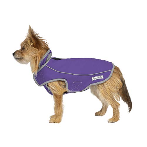 Jacket for All Dogs, Fleece-Lined, Waterproof Doggie Vest, Reflective Pet Parka (6800) (XX-Small, Purple) - color: Purple, size: XX-Small
