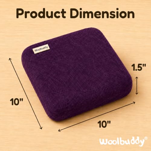 Woolbuddy Needle Felting Mat 10 x 10 x 1.5 Inch (Purple) Pure Wool Felt Pad - color: Purple