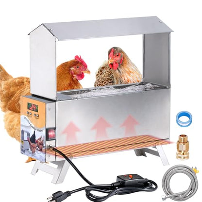 Heated Chicken Waterer Anti-Freeze Thermostat Control with Adjustable Leg