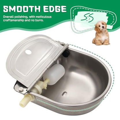 Automatic Dog Water Feeder 3L Stainless Steel Bowl for Chicken Cattle Sheep