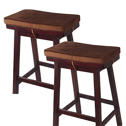 Augld 2 Pack Rectangle Saddle Stool Cushion 9.5"x18" Coffee - color: Coffee, size: 9.5"x18"x1.5"