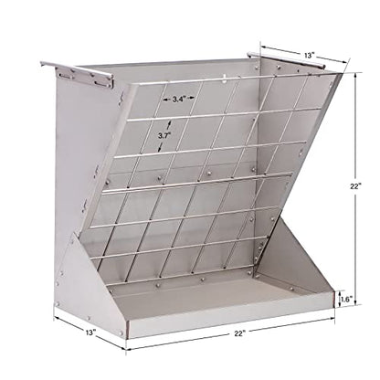 Wall Mount Hay Rack,2 in 1 Goat Hay Feeder Large Capacity 22" H Hay and Grain Feeder Livestock Feeder with Adjustable Distance and Heavy Duty Alloy Steel for Horse Goat Sheep Camel Donkey