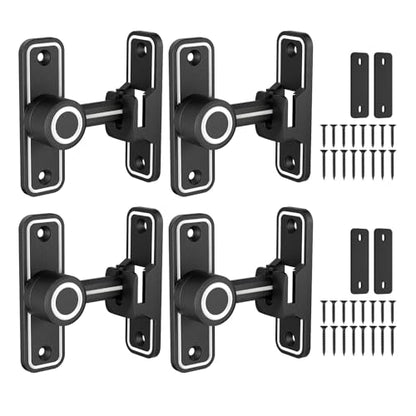 Barn Door Lock 2.4" 90/180 Flip Gate Latch, Luminous Black-4 Pcs - color: Luminous Black-4 Pcs