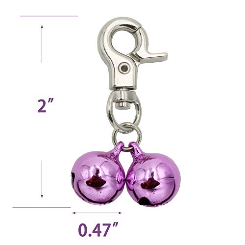 Bells for Dog Collars - 2 Pack Stainless Steel Bell Necklace for Dogs & Cat - Pet Pendant Accessories Training Collar Charm with Heavy Duty Snap Clips, Silver & Pink Christmas Gift - color: Silver & Pink