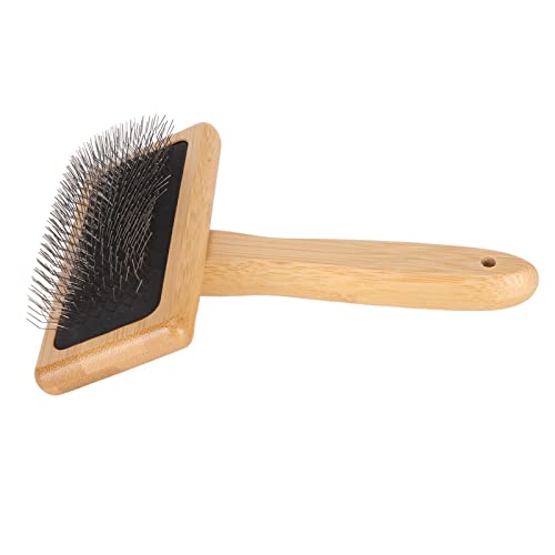 Sheepskin Wool Brush, Macrame Slicker Brush with Air Bag Cushion for Grooming and Removing Shedding (L) - size: L