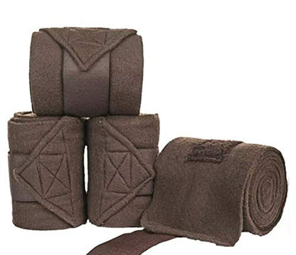 Horse Fleece Bandages/Polo Wraps/Stable Wraps Equestrian Leg Wraps Set of 4 TACK Equestrian Boots Protection (Gray)