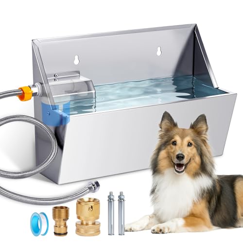 Dog Water Bowl Dispenser Stainless Steel, Auto Fill, Hose Connect