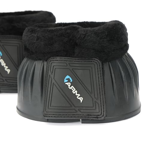 Shires ARMA Fleece Trim Bell Boot (Black, Cob) - color: Black, size: Cob