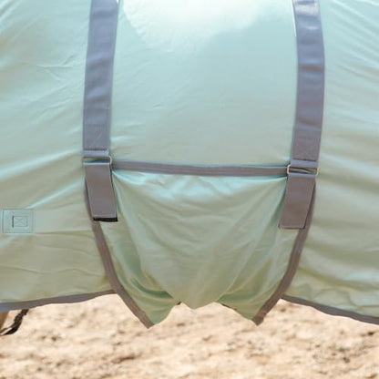 Horse Fly Sheet with Removable Neck Cover & Belly Wrap, Fine Mesh - color: Green, size: 72