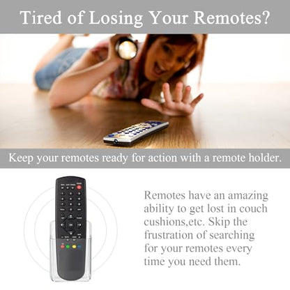 noonebutyou 3 Pcs Remote Control Holder Wall TV Remote Holder Self Adhesive No Drilling Marker Holder, Wall Pen Holder Containers for Home Office School (Clear) - color: Clear-3pcs