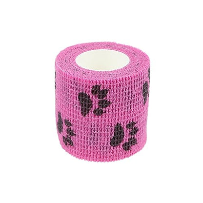 Self Adhesive Bandage Wrap Animal Cohesive Bandage Self Adherent Wrap First Aid Tape for Dogs Cats Horses Birds & Wrist Healing Ankle Sprain (2 Inch Pink Set 6 Rolls) - color: 2 Inch Pink Set 6 Rolls