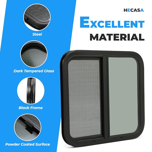 HECASA 24" W x 22" H RV Window Horizontal Sliding Window Camper Trailer - size: 24" W x 22" H