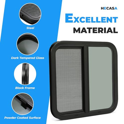 HECASA 24" W x 22" H RV Window Horizontal Sliding Window Camper Trailer - size: 24" W x 22" H