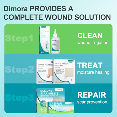 Dimora Silicone Foam Dressing Adhesive Gentle Border 3" x 3" in - size: 3"x3"(10Packs)