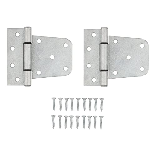 National Hardware Extra Heavy Gate Hinge, 3-1/2", Steel, 2-Pack, Galvanized | Auto-Close Action for Wood, Steel and Vinyl Gates; Weather-Resistant Finish, Left or Right Hand Mounting - color: Galvanized