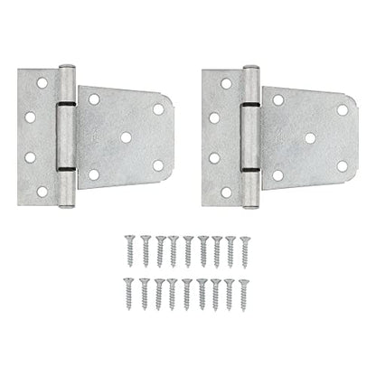 National Hardware Extra Heavy Gate Hinge, 3-1/2", Steel, 2-Pack, Galvanized | Auto-Close Action for Wood, Steel and Vinyl Gates; Weather-Resistant Finish, Left or Right Hand Mounting - color: Galvanized