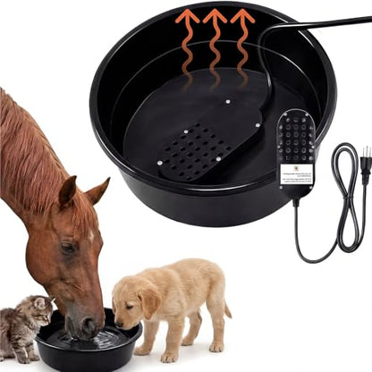 Sadnyy 250w Heated Water Bowl, 1 Gallon Thermostatic Animal Waterer