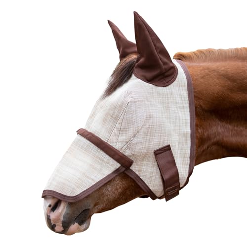Kensington Signature Fly Mask w/Removable Nose, Soft Mesh Ears & Forelock Opening Size: M-Small Horse Color: 500 - Desert Sand - color: 500 - Desert Sand, size: M (Small Horse)
