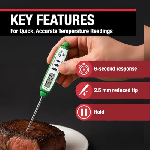CDN ProAccurate® Instant Read Digital Pocket Thermometer with 2.75" Stainless Steel Tip for Accurate Temperature Measurement, Green (DT450X-G) - color: Green