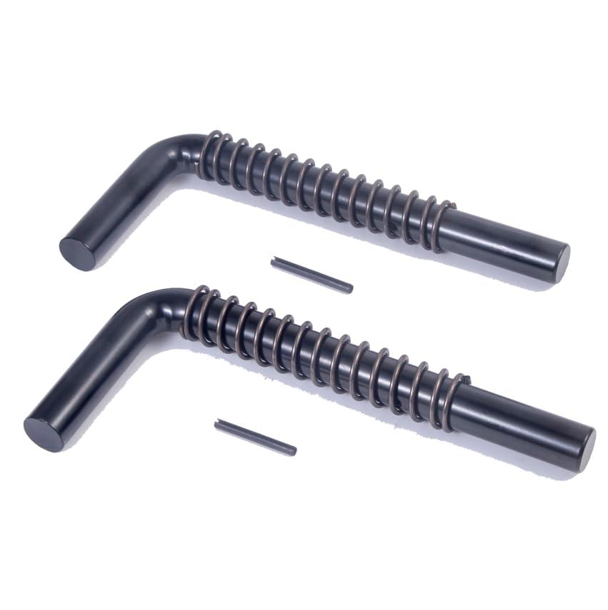 819t Trailer Gate Latch Spring Repair Kit 2PCS,Trailer Gate Pin,Trailer Ramp Latch,Trailer Latch,Trailer Door Latch,Heavy Duty Gate Latch,Utility Trailer Accessories, Spring Loaded Latch - size: 2*Alloy-M14in*6.1in-black