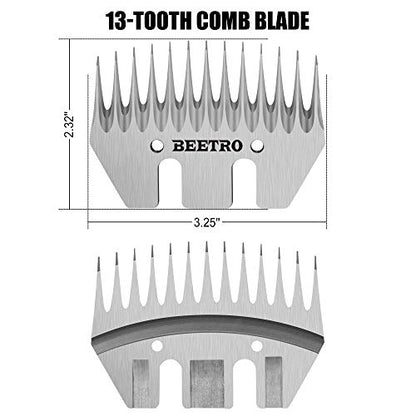 BEETRO Sheep Shears Replacement Blades, Professional Stainless Steel Clipper Blades for Sheep Alpacas Goats and More