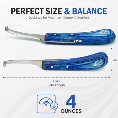 Equine Care Right-Handed Narrow Farrier Hoof Knife, Horses, Ponies, Minis - style: Right-Handed