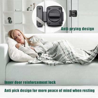 Door Safety Locks from Inside,Inner Door Reinforcement,Anti Pry - color: Black-1